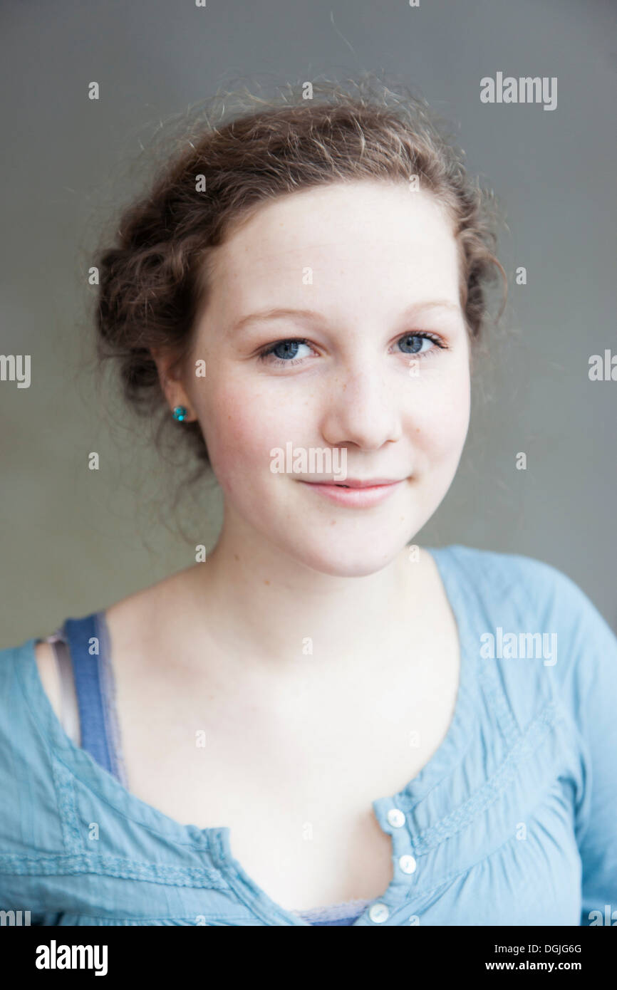Portrait of teenage girl, close up Stock Photo