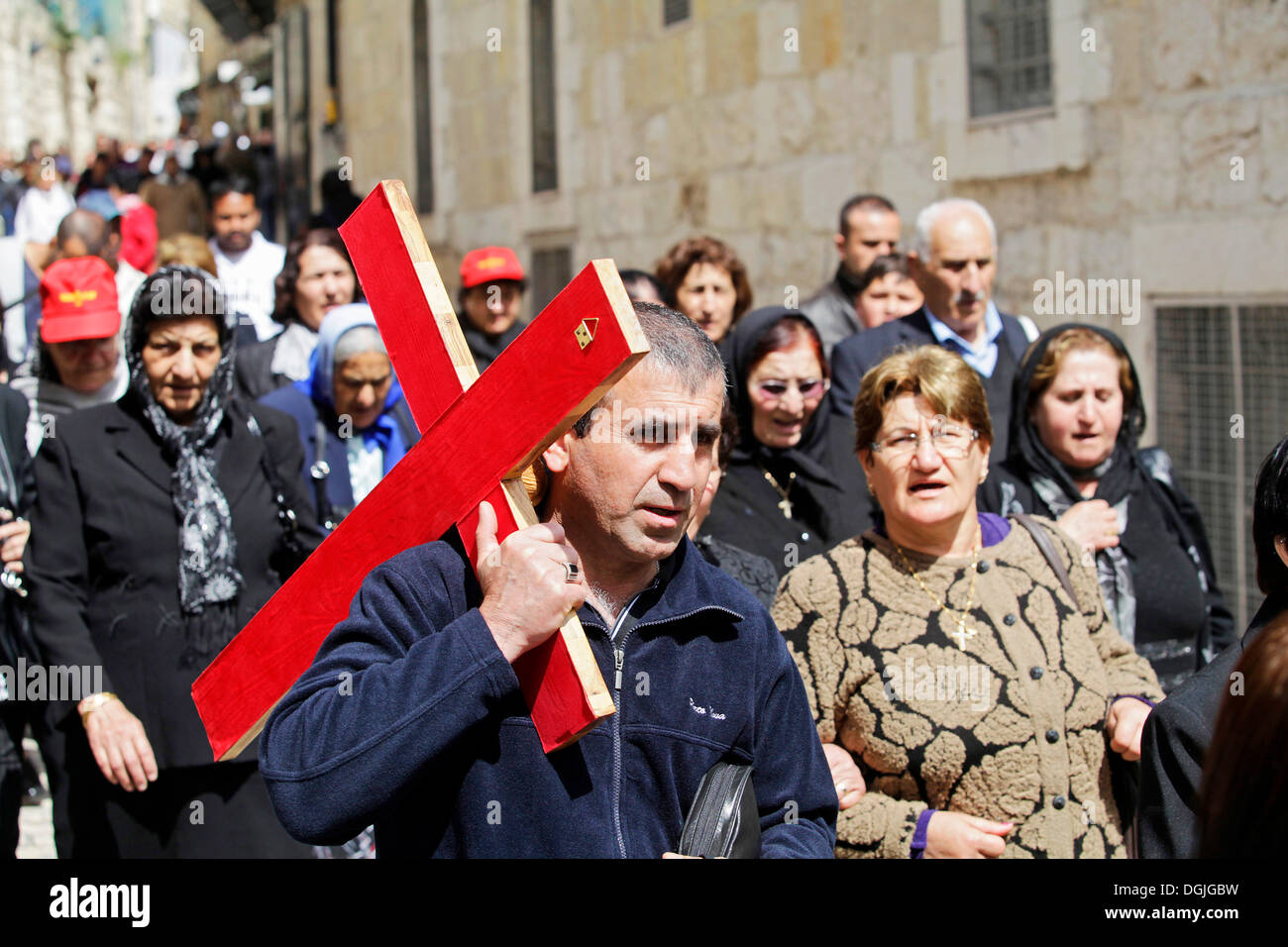 Good Friday procession, Jerusalem, Yerushalayim, Israel, Middle East ...