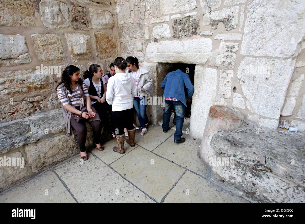 Entrance of the Church of the Nativity, Bethlehem, West Bank, Israel, Middle East Stock Photo