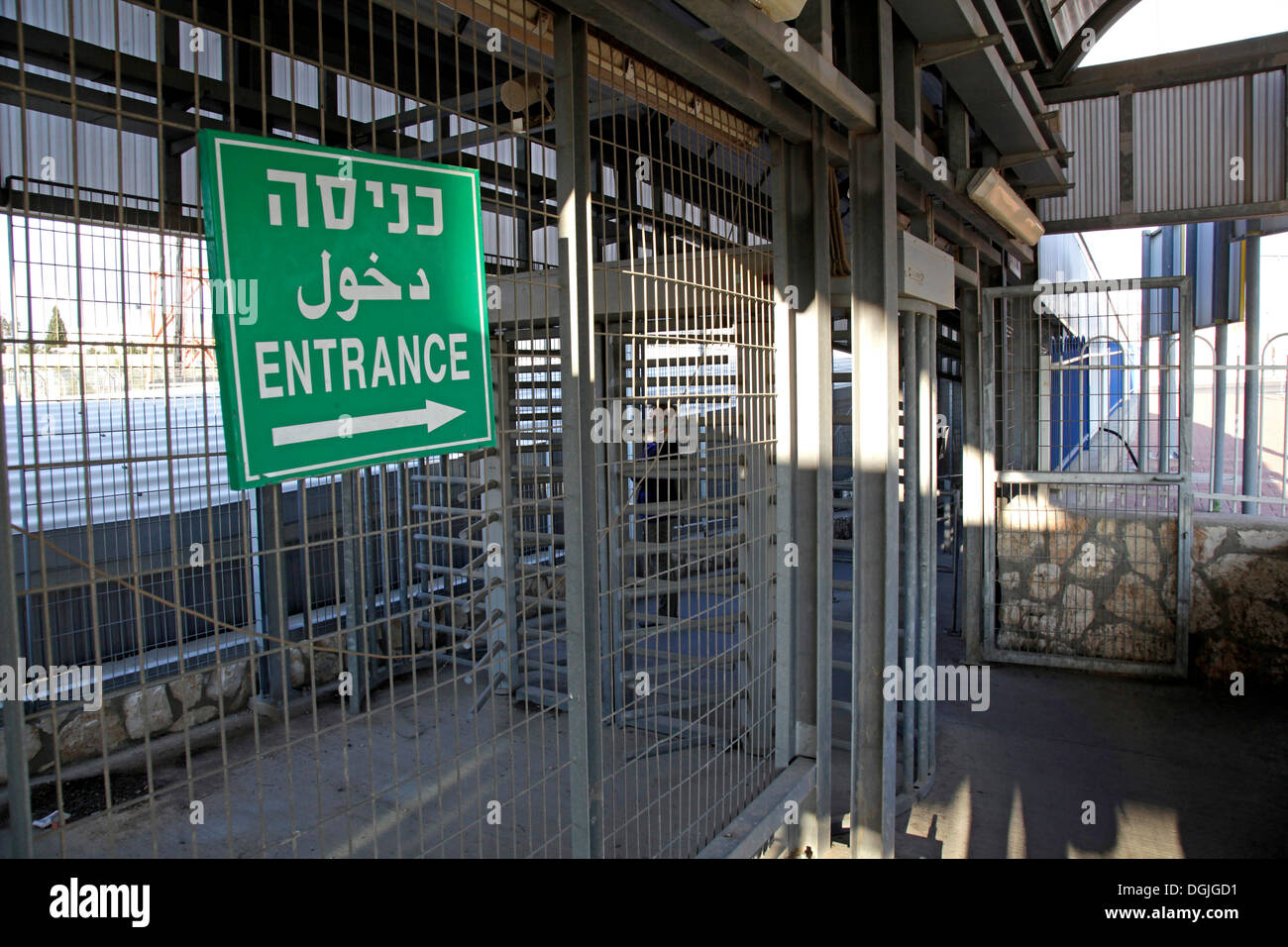 Border crossing between Bethlehem, West Bank and Jerusalem, Israel, Middle East Stock Photo