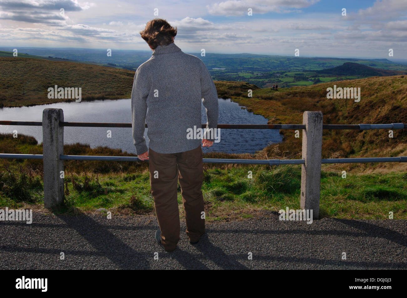 People Standing Behind Railing Teenager Standing Behind Railings, Overlooking Staffs Moorlands Stock ...