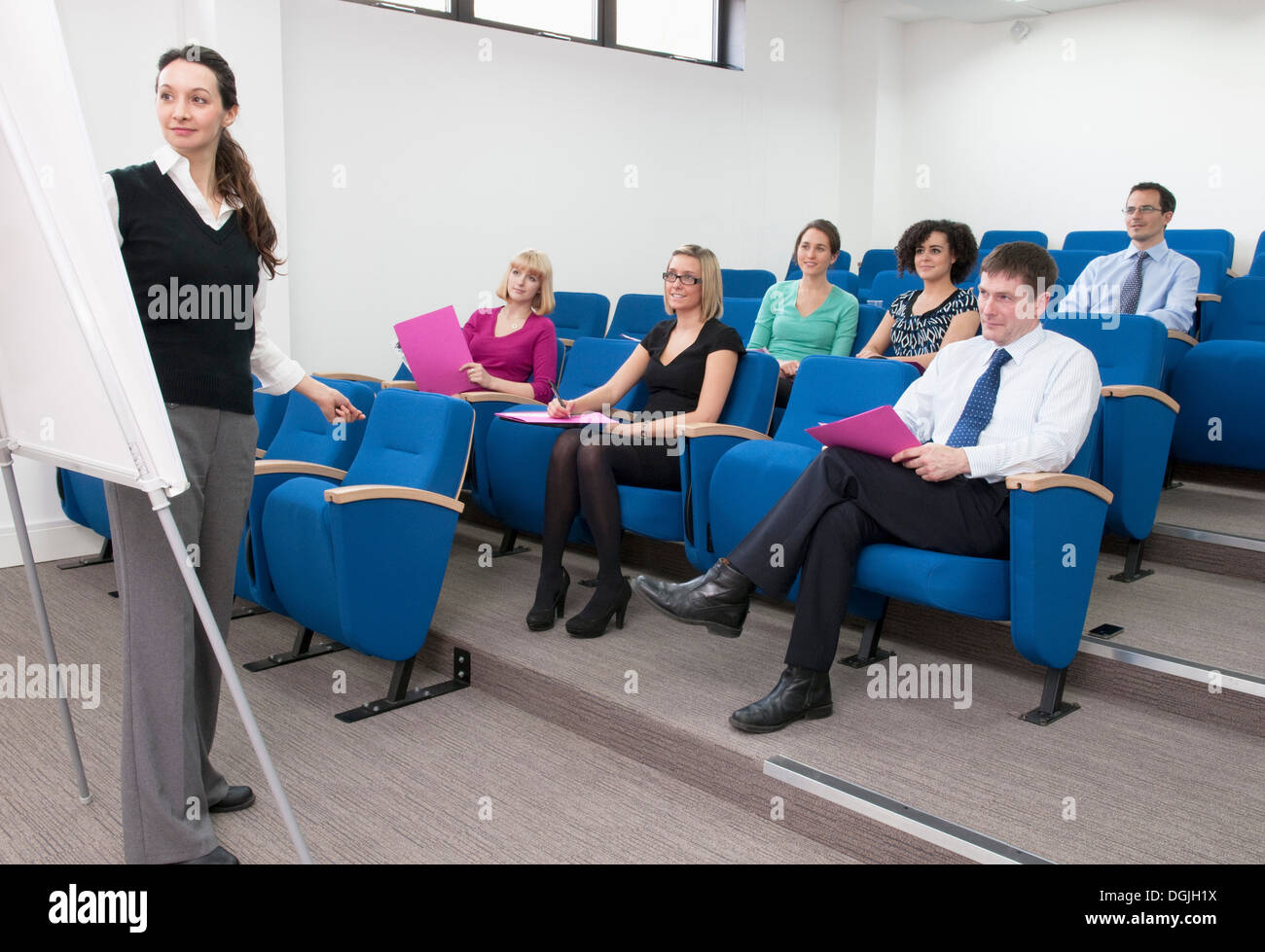 Colleagues in business presentation Stock Photo