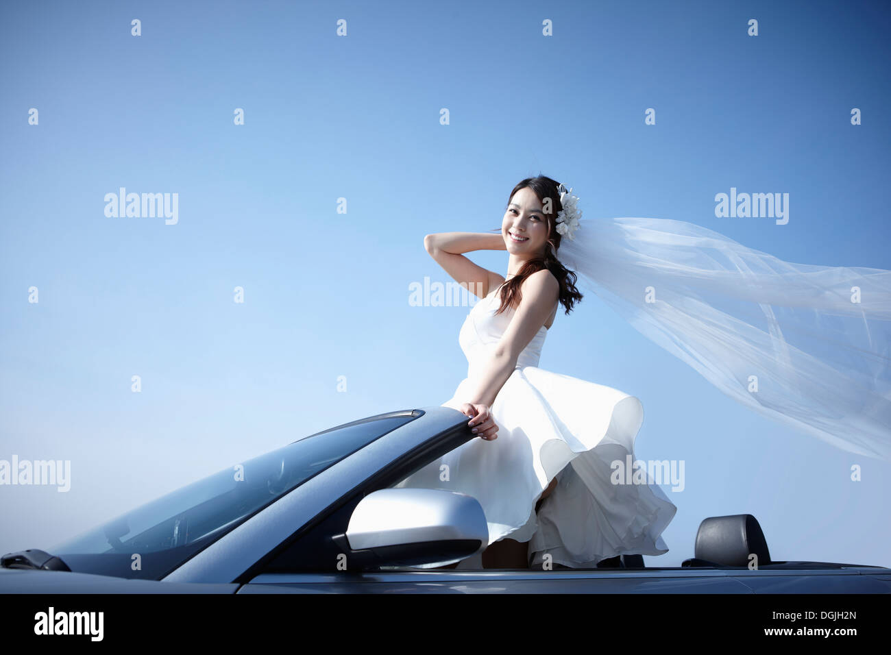 Bride sitting in a car hi-res stock photography and images - Alamy