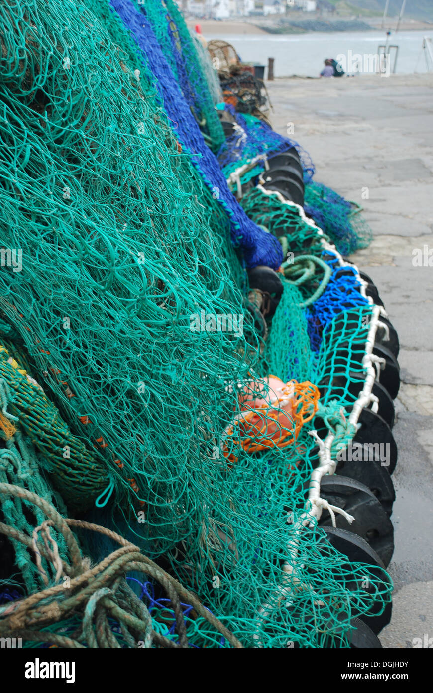 Fishing Nets being dried Stock Photo Alamy