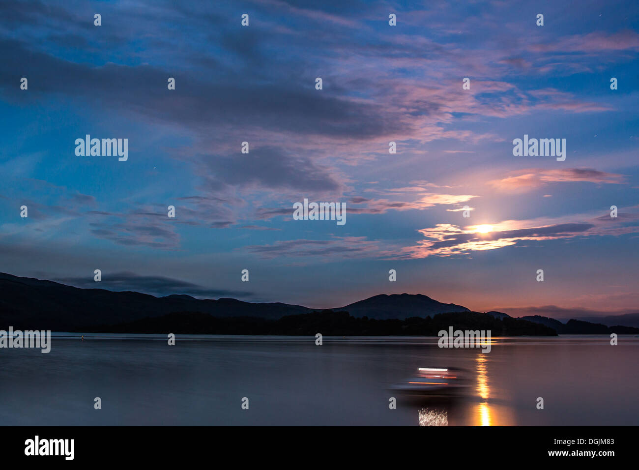 loch lomond at night Stock Photo