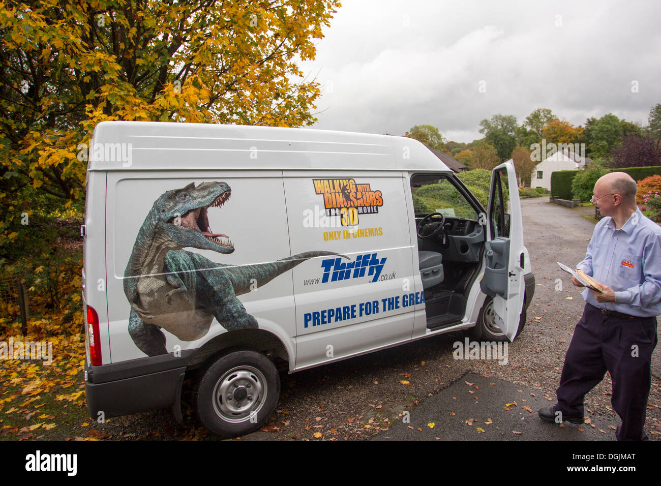 Cumbria, UK. 22nd Oct, 2013. Royal Mail newly privatised using rental van with advertisements instead of traditional red van. Credit:  Shoosmith Collection/Alamy Live News Stock Photo