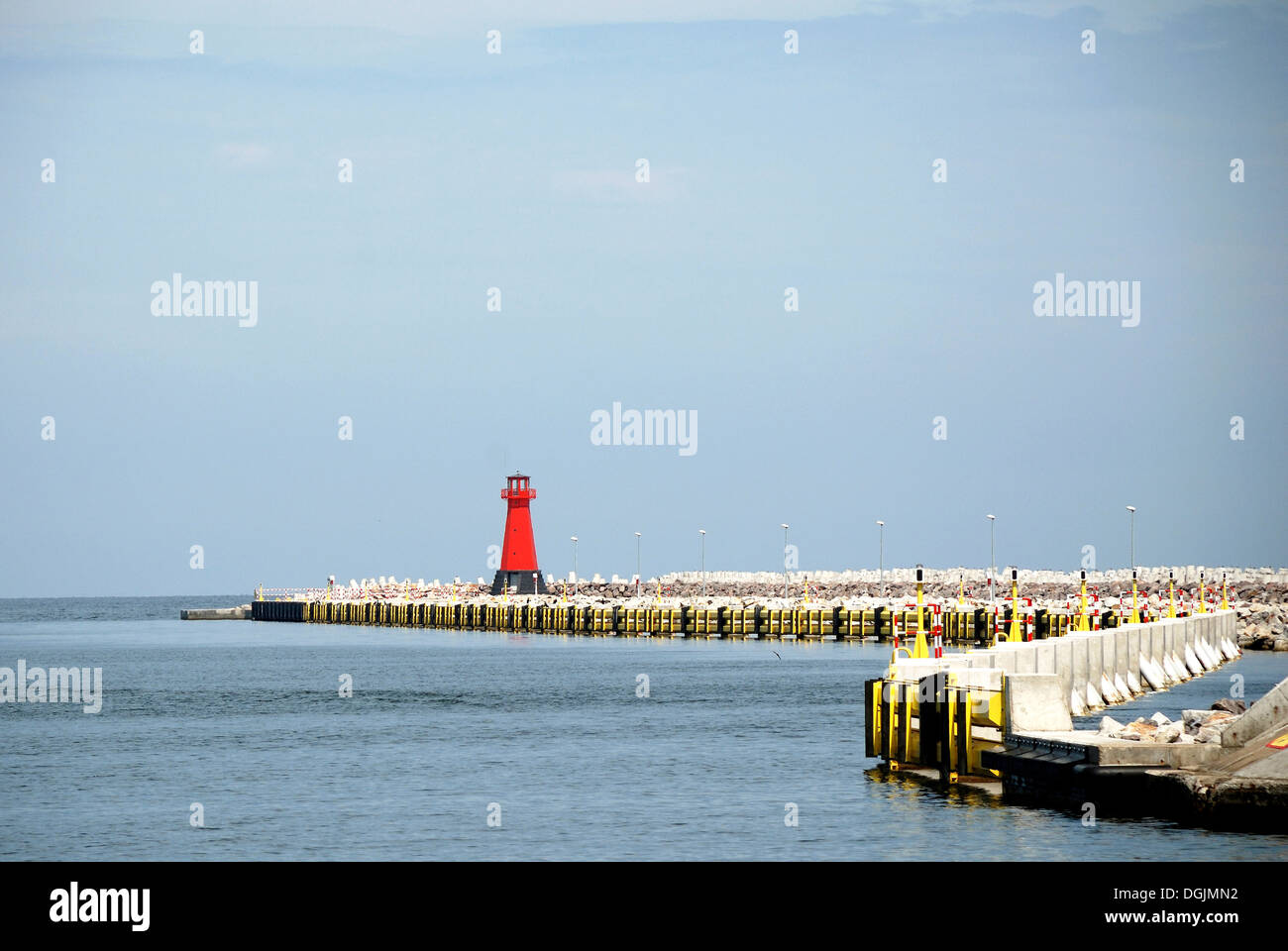 Lighthouse at Sea port of Gdansk. Stock Photo
