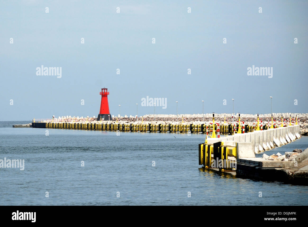 Lighthouse at Sea port of Gdansk. Stock Photo