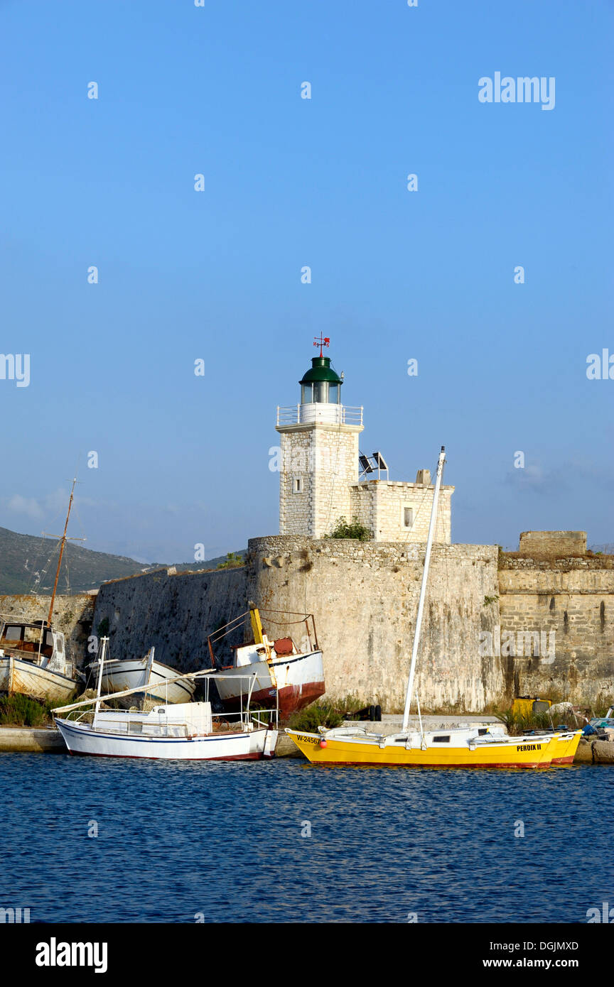 The medieval Aghia Mavra fortress, Lefkada, Lefkas, Greece, Europe Stock Photo