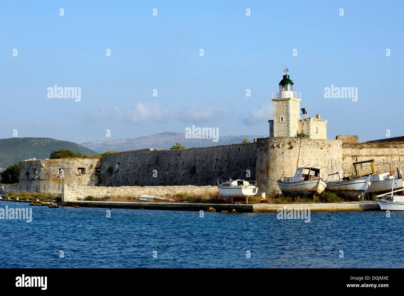 The medieval Aghia Mavra fortress, Lefkada, Lefkas, Greece, Europe Stock Photo