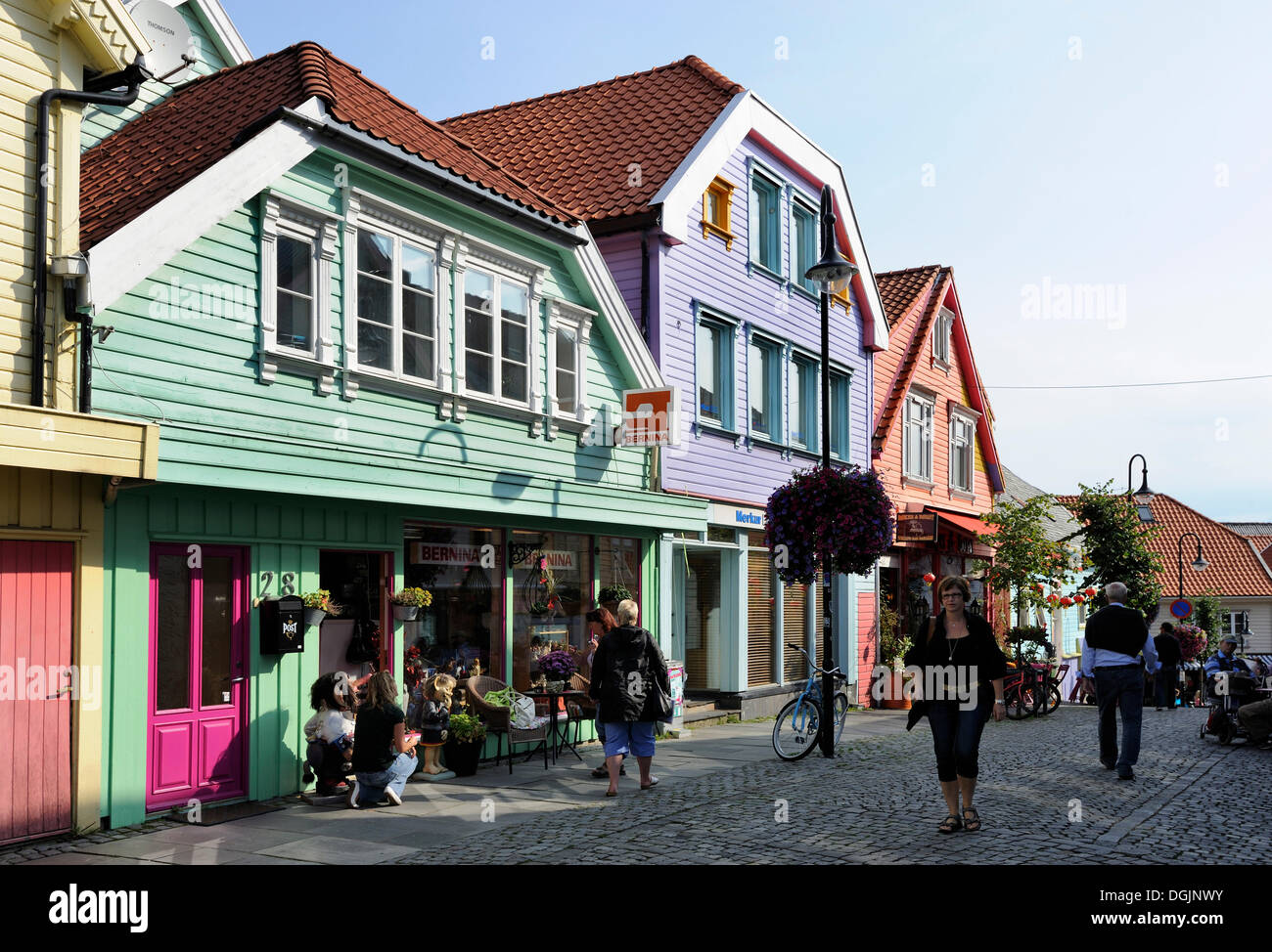 Traditional colorful wooden houses in Stavanger, Norway, Scandinavia, Northern Europe Stock Photo