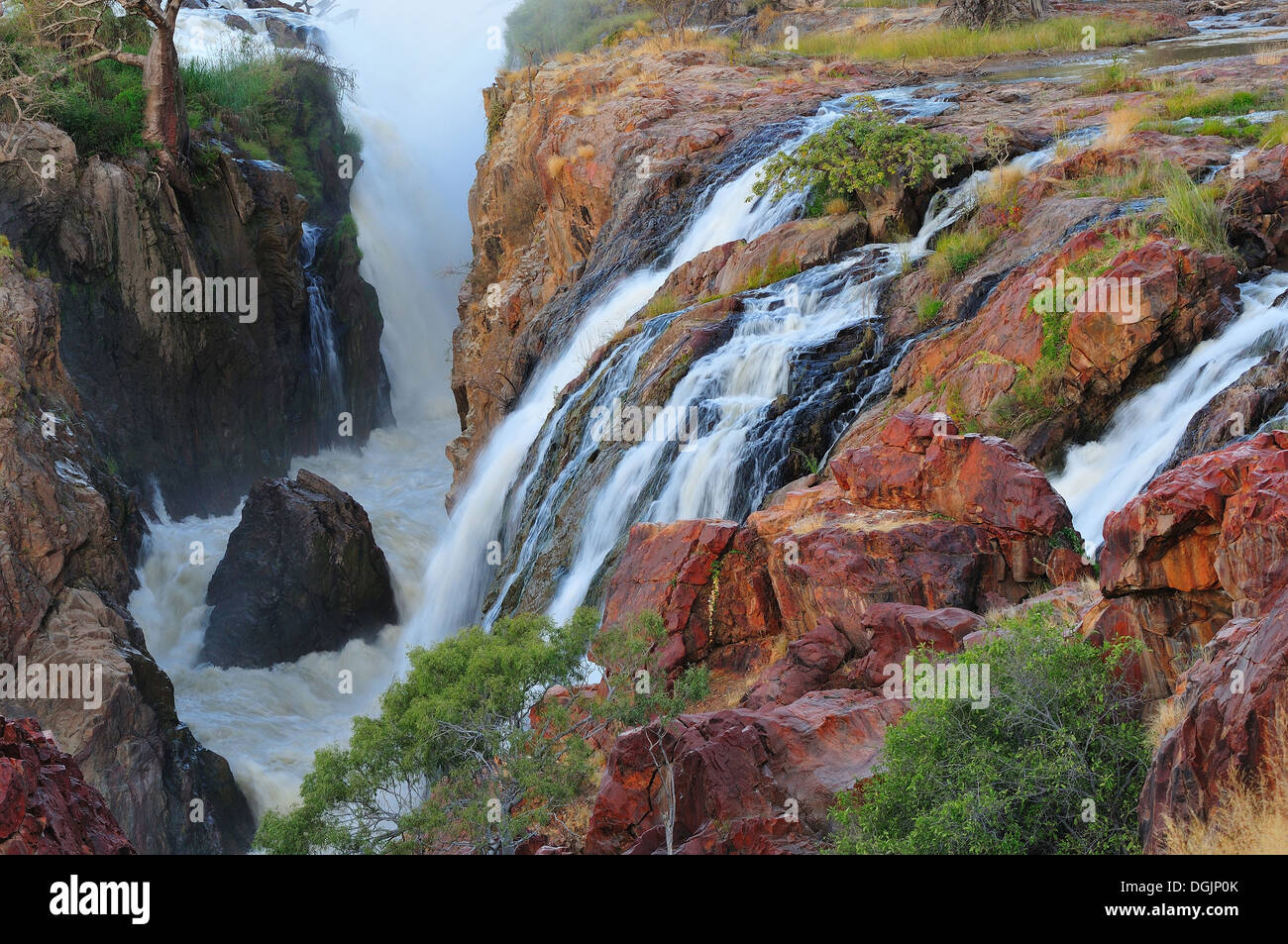 A small portion of the Epupa waterfalls, Namibia at sunset Stock Photo