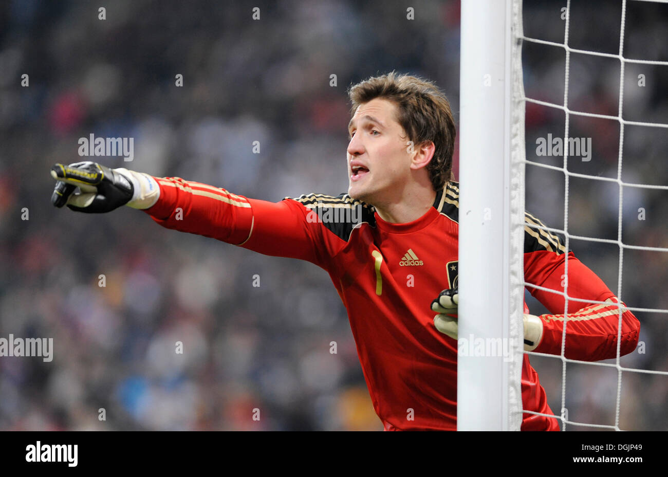 Rene Adler, goalkeeper of the German national team, in the new jersey for the World Cup 2010 Stock Photo