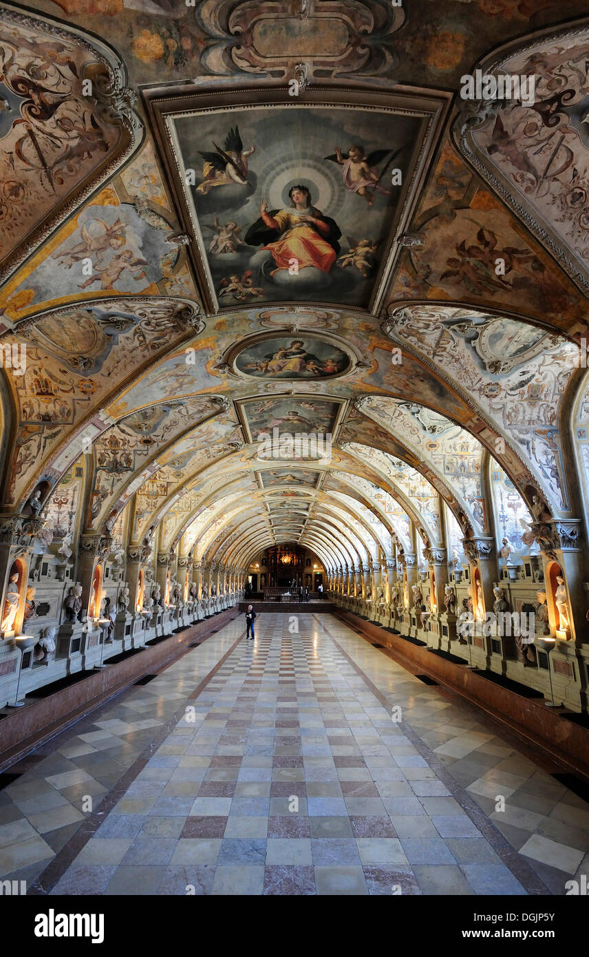 Antiquarium, Muenchner Residenz royal palace, home of the Wittelsbach regents until 1918, Munich, Bavaria Stock Photo