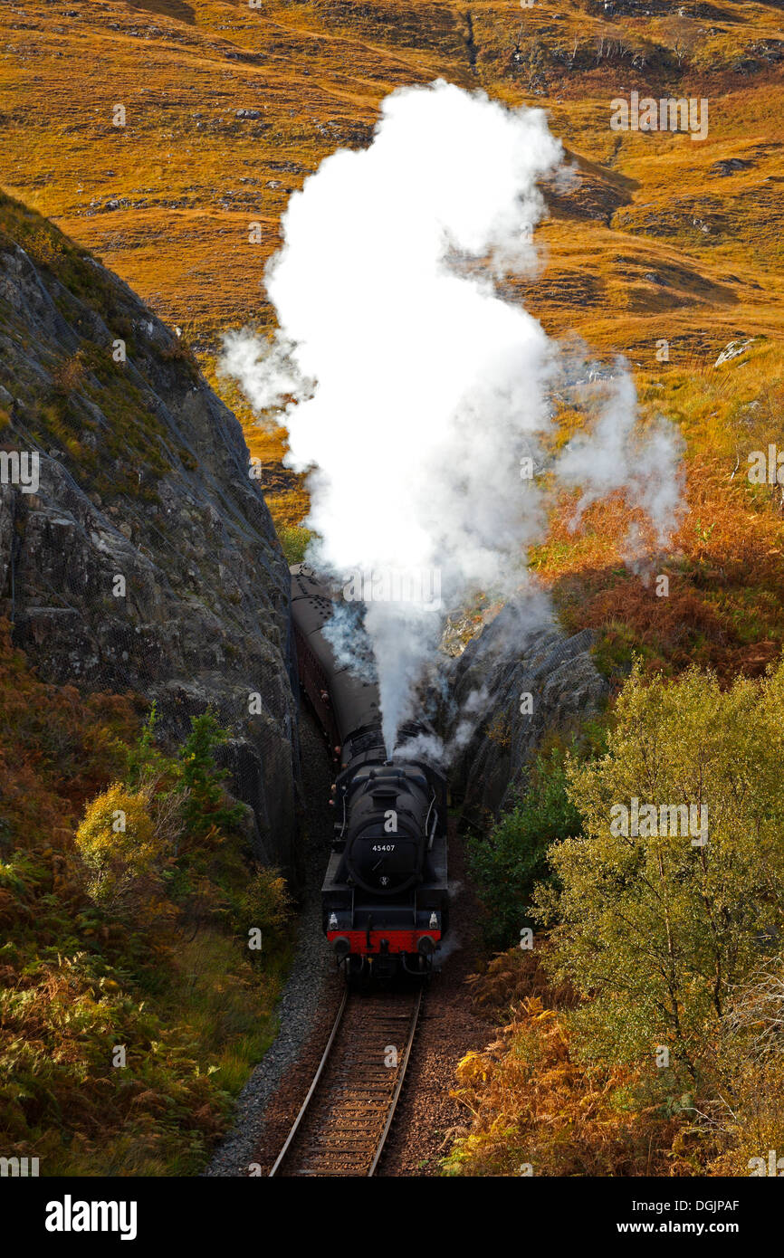 Jacobite Steam train West Highland Line Lochaber Scotland Stock Photo