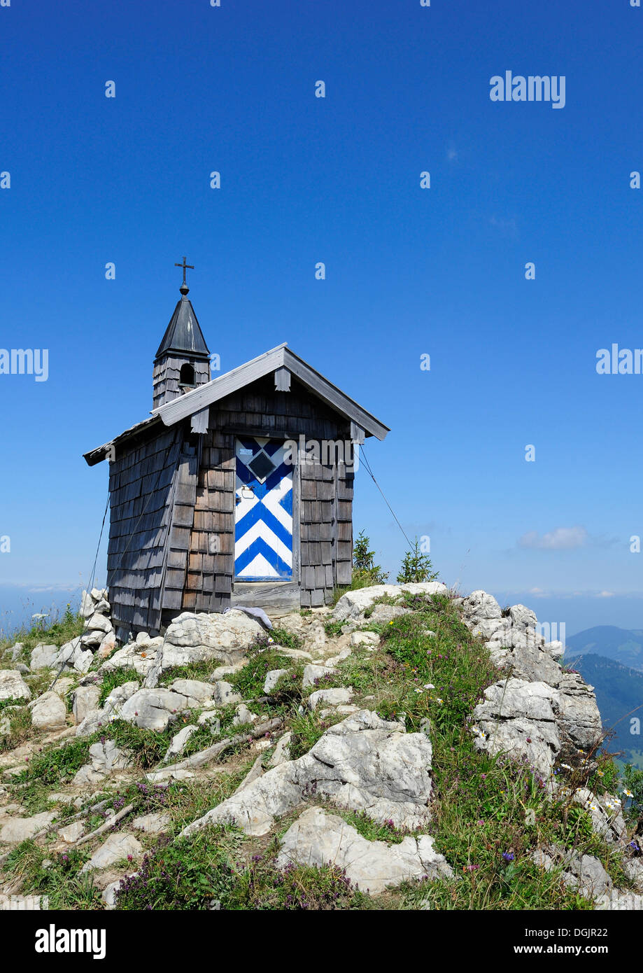 Freudenreich Chapel on Brecherspitze Mountain, Schlierseer Mountains, Mangfallgebirge Mountains, Upper Bavaria, Bavaria Stock Photo