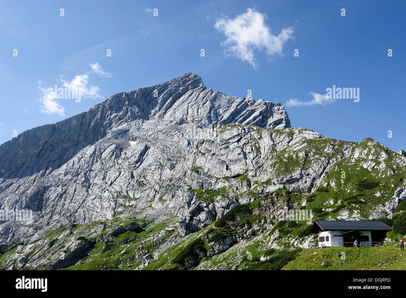 Mt Alpspitze, Wetterstein range, Garmisch-Partenkirchen, Upper Bavaria, Bavaria Stock Photo