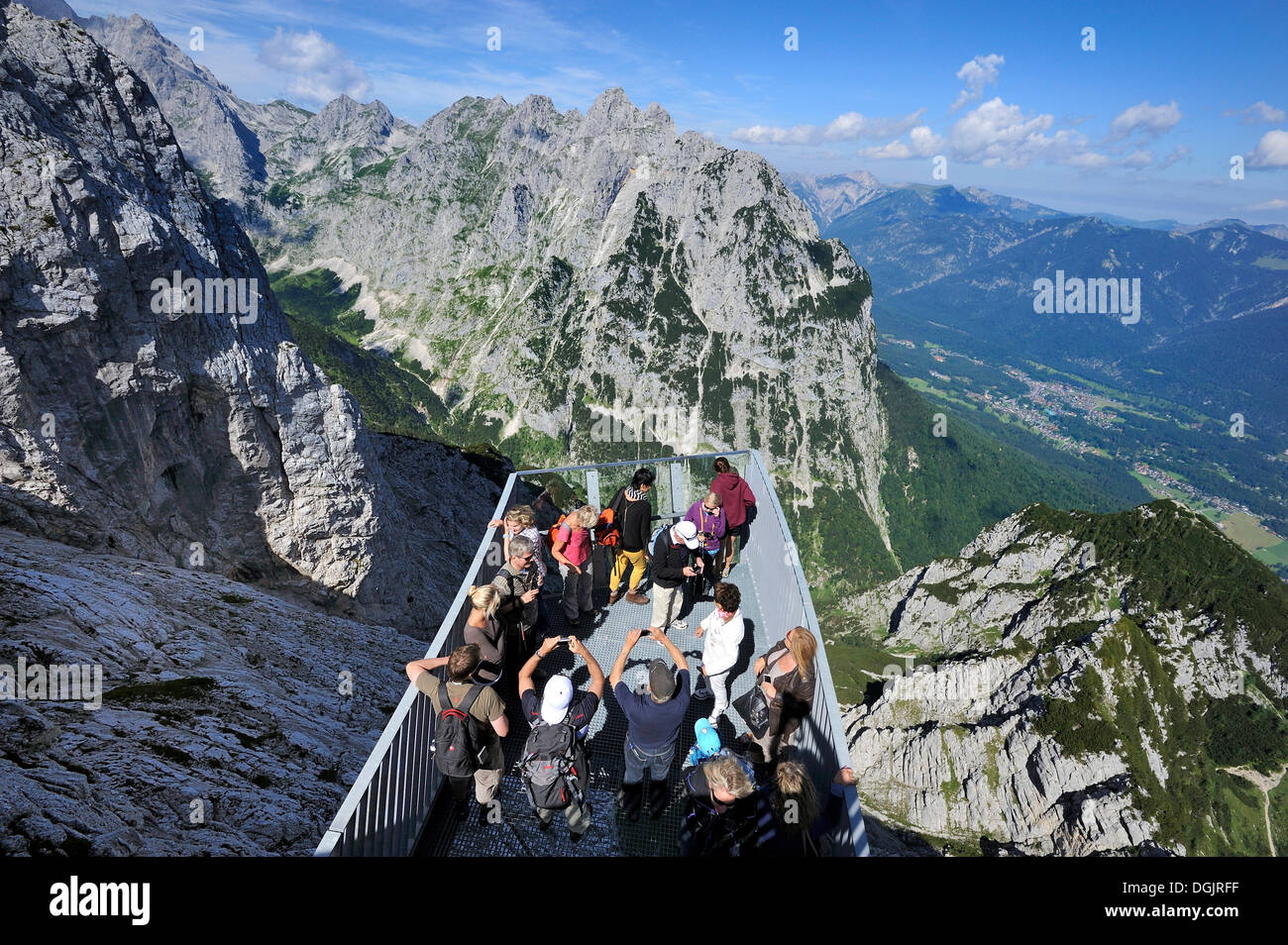AlpspiX viewing platform at Alpspitz railway, Alpspitzbahn, mountain station, Mt Alpspitze, Wetterstein range Stock Photo