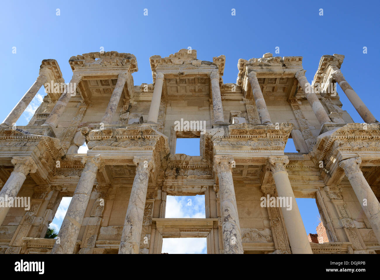 Library of Celsus, ancient city of Ephesus, Efes, UNESCO World Heritage Site, Aegean Sea, Turkey Stock Photo