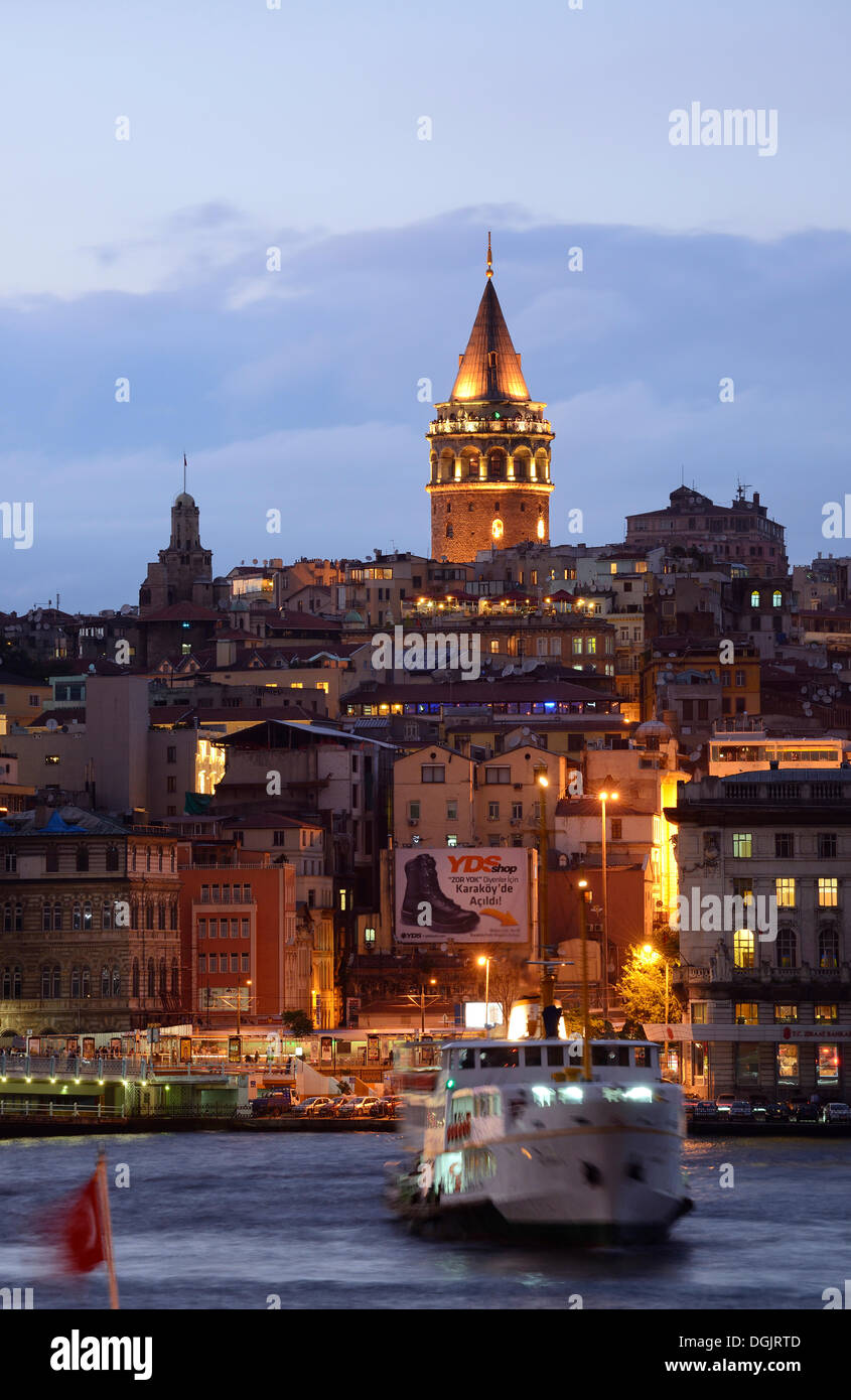 Galata Tower, Golden Horn, Beyoglu, Karaköy, Istanbul, European side, Istanbul Province, Turkey, European side Stock Photo