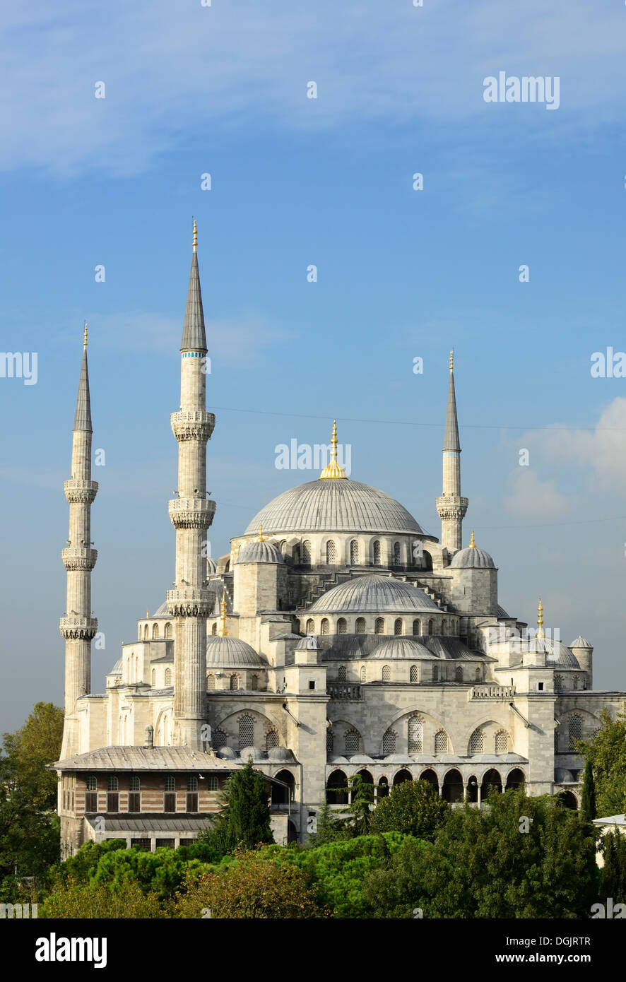 Blue Mosque and Sultan Ahmed Mosque, Sultanahmet Camii, UNESCO World Cultural Heritage Site, Istanbul, European side Stock Photo