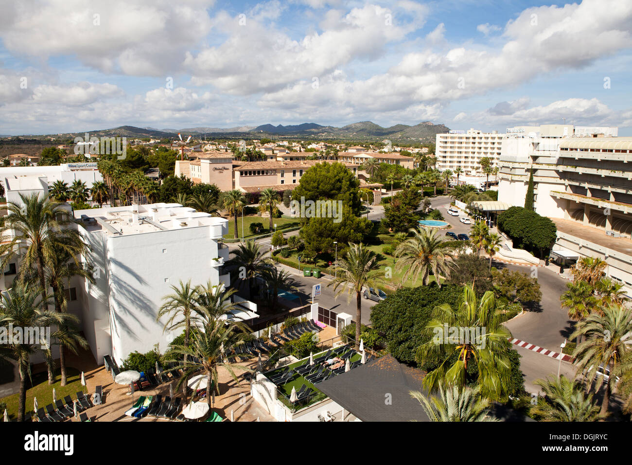 View of Sa Coma Town Majorca Stock Photo