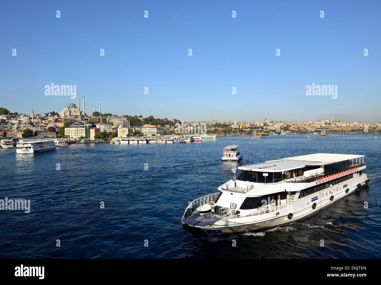 Ferries, Golden Horn, Istanbul, European side, Istanbul Province, Turkey, European side Stock Photo