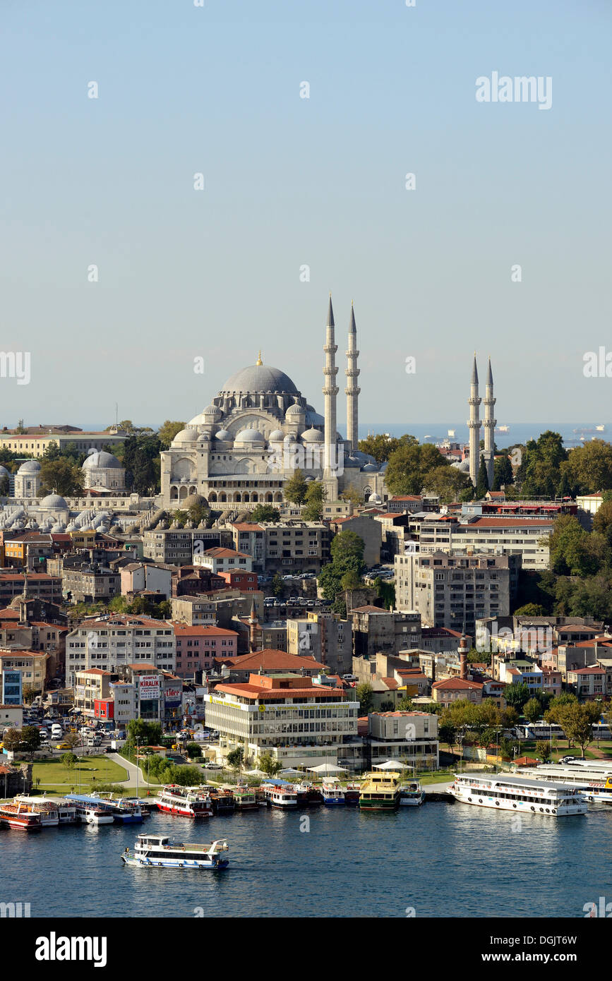 Süleymaniye Mosque, Golden Horn, Eminönü, Istanbul, European side, Istanbul Province, Turkey, European side Stock Photo