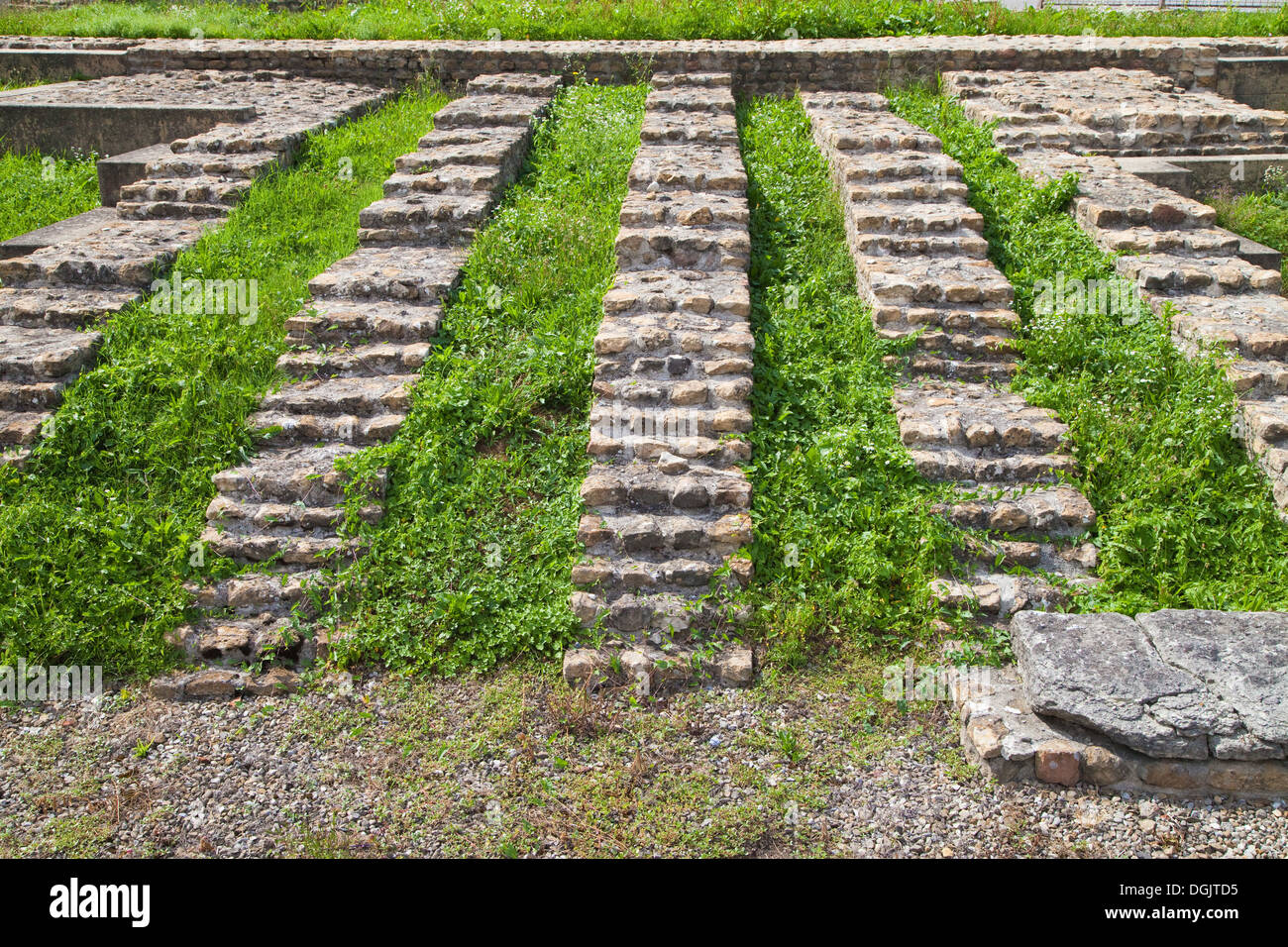 Roman site of the temple of Grange des Dimes in Avenches, Switzerland. Stock Photo
