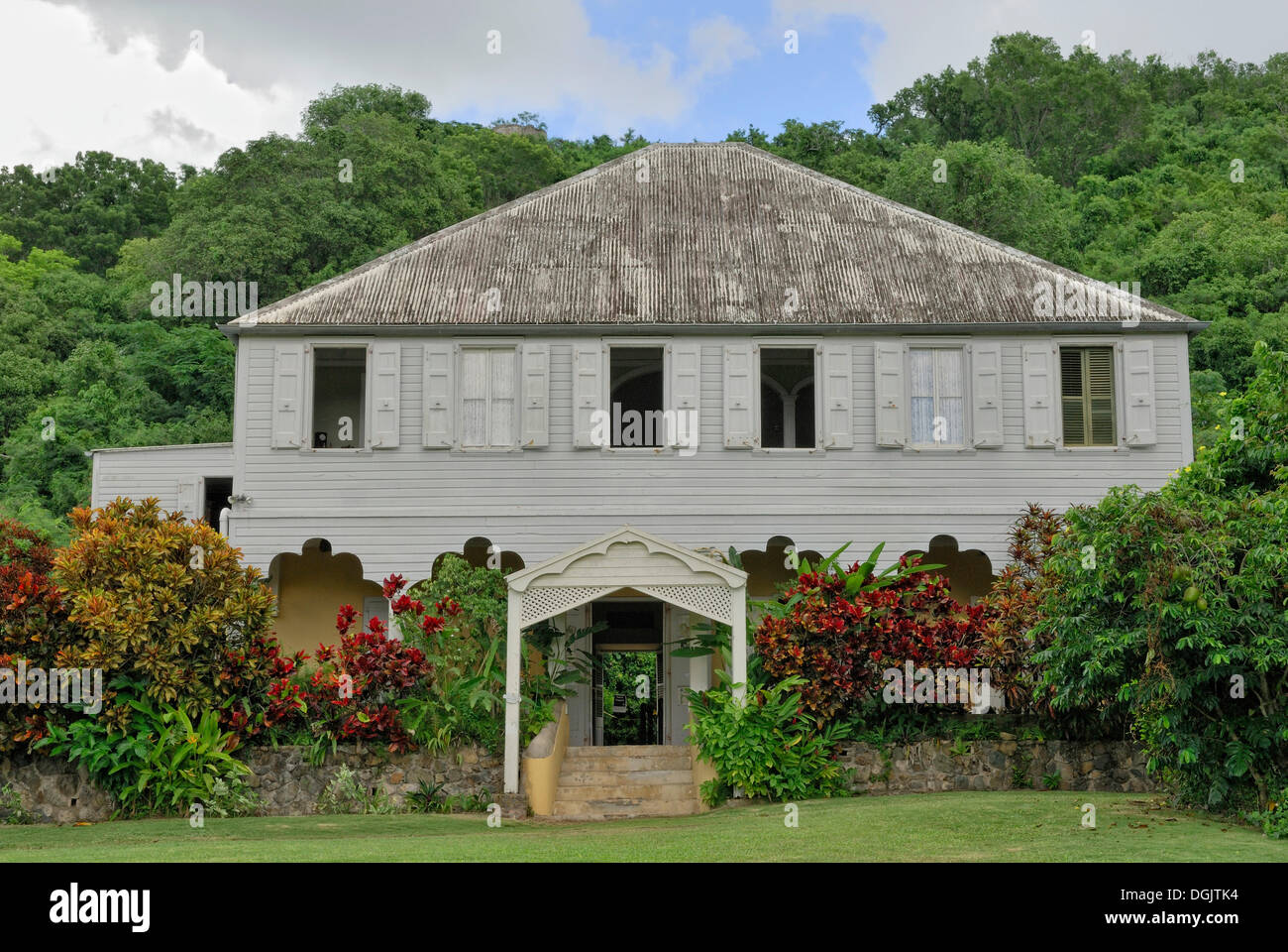 Lawaetz Museum, former villa of a sugar cane plantation owner, island of St. Croix, U.S. Virgin Islands, USA Stock Photo