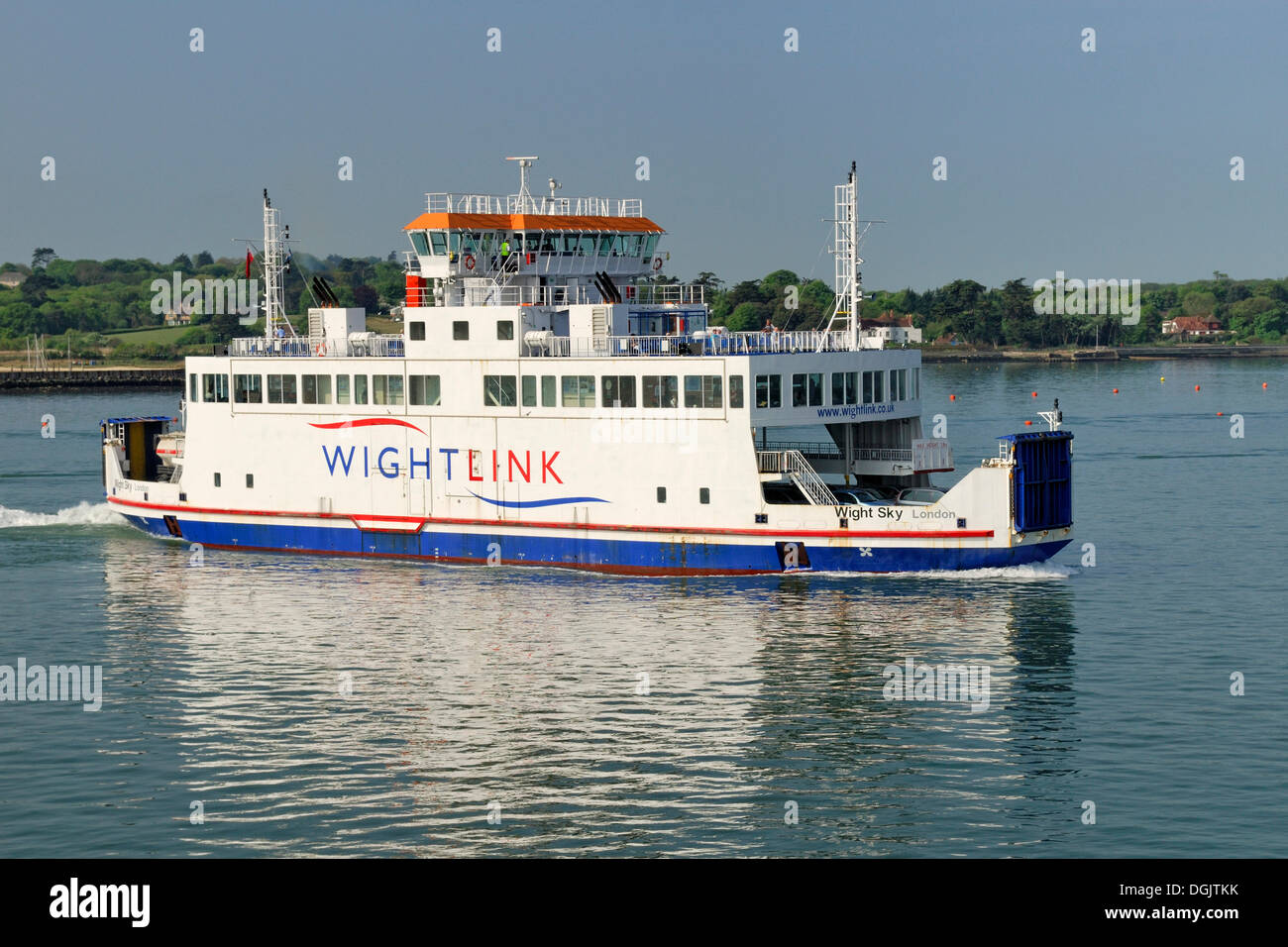 Ferry to the Isle of Wight at the port of Lymington, southern England, England, United Kingdom, Europe Stock Photo