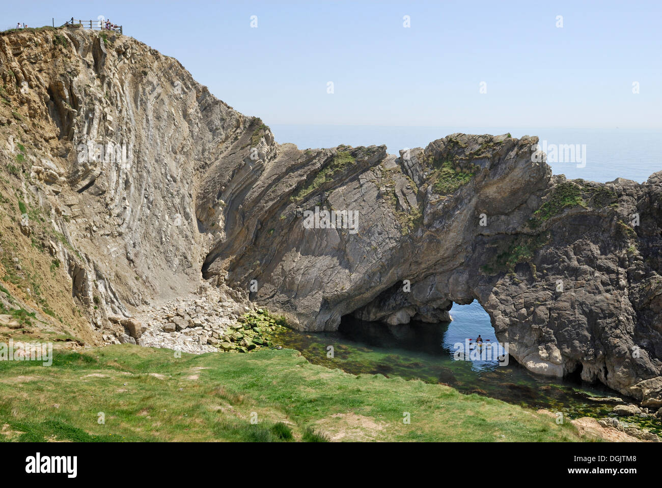 Kayakers in the Stair Hole, Lulworth, Dorset, southern England, England, United Kingdom, Europe Stock Photo