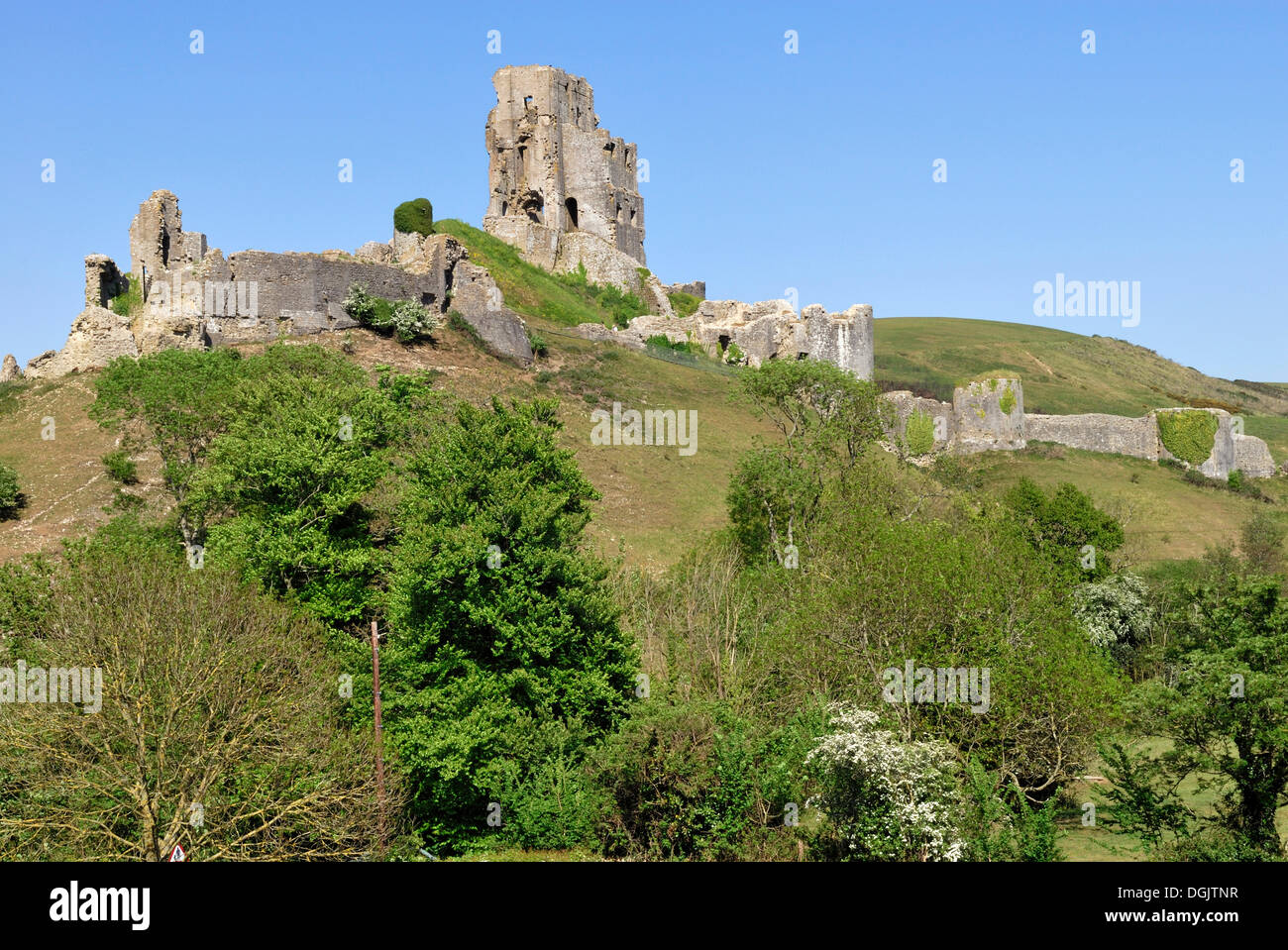 Corfe Castle, Corfe Castle Village, Dorset, southern England, England Stock Photo Alamy
