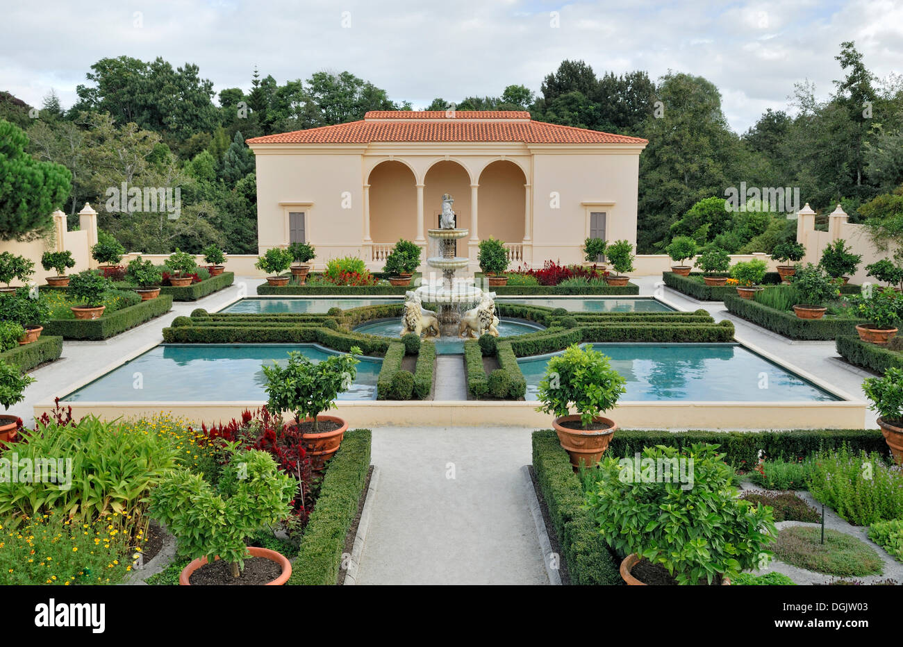 Italian Renaissance Garden, Hamilton Gardens, Hamilton, North Island, New Zealand Stock Photo