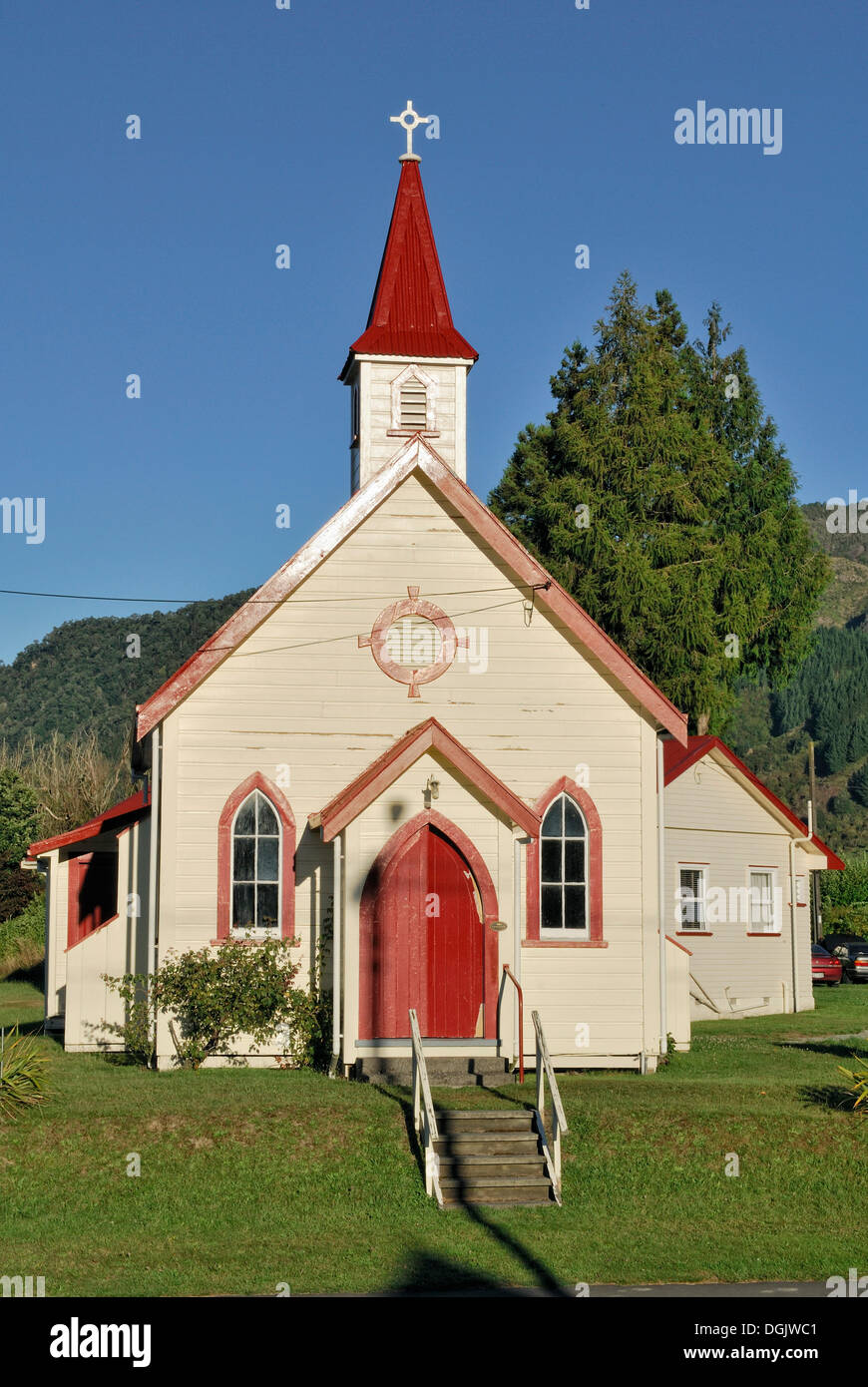 Anglican Church of St. Paul's, Murchison, Highway 6, South Island, New Zealand Stock Photo
