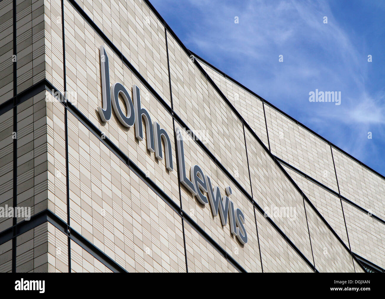 Signage on the exterior of a John Lewis store Stock Photo Alamy