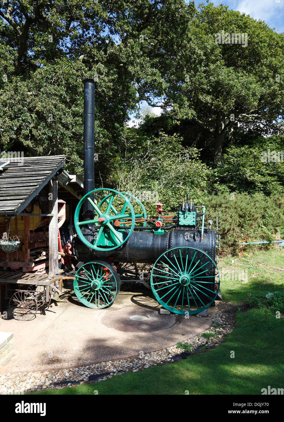 Tasker stationary steam engine Isle of Wight, Hampshire, England Stock Photo