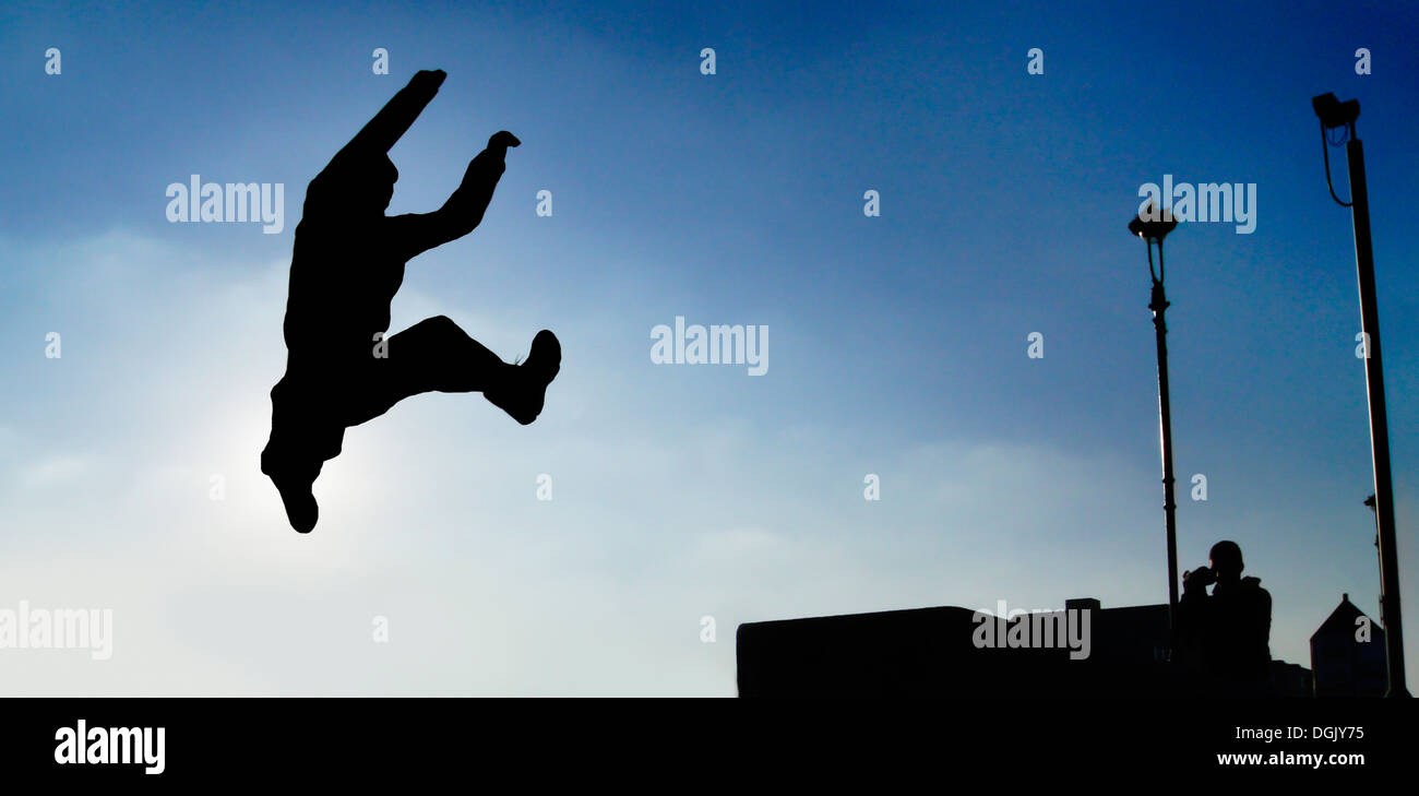 Action shot of a freerunner. Stock Photo