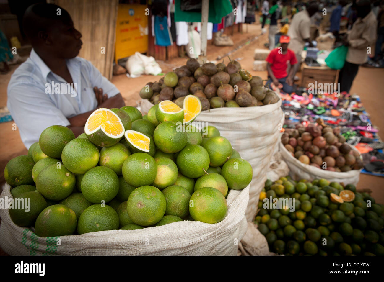 Produce market in Entebbe, Uganda, East Africa. Stock Photo