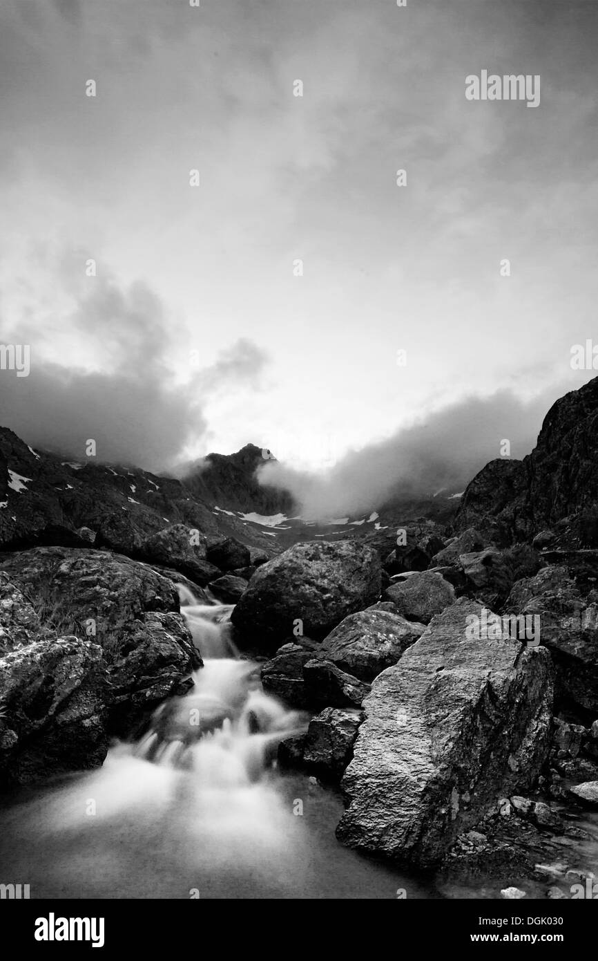 Alpine panorama french alps Black and White Stock Photos & Images - Alamy