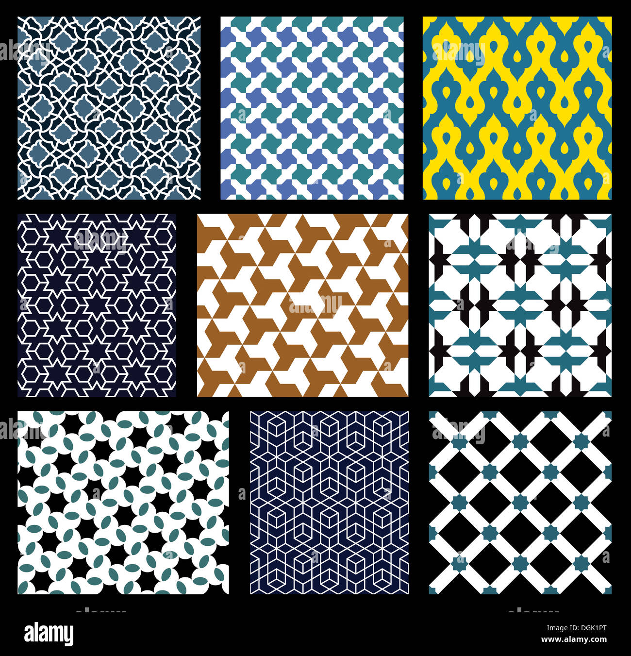 Set Of Arabic Seamless Patterns Stock Photo - Alamy