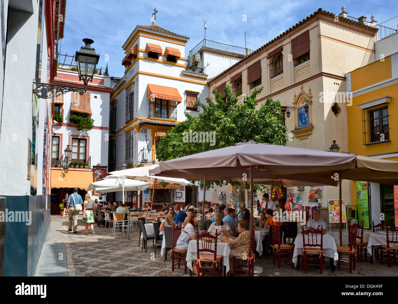Plaza de los Venerables, Barrio santa Cruz, Seville, Andalusia, Spain Stock Photo