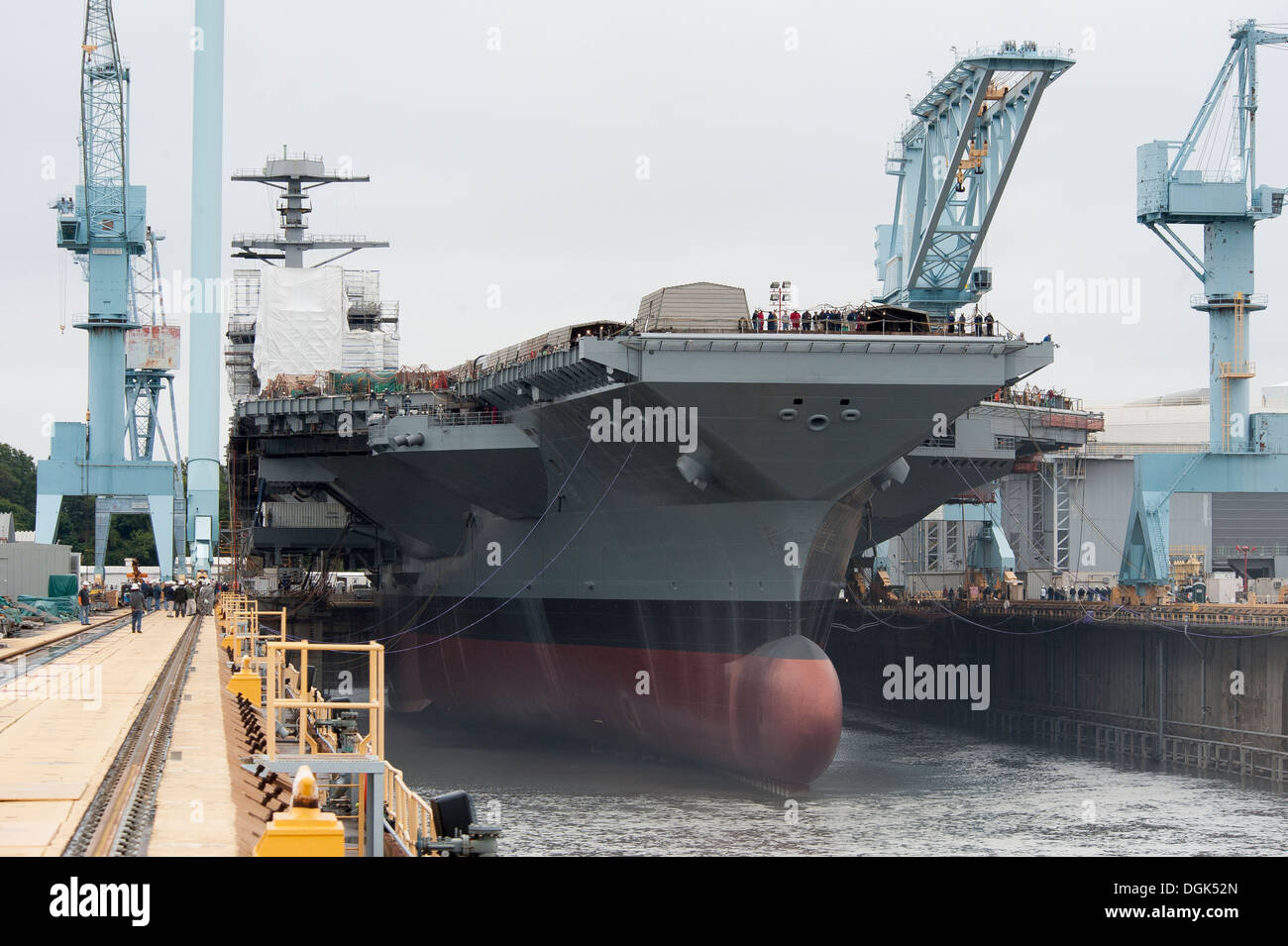 Newport News Shipbuilding Floods Dry Dock 12 To Float The First In ...