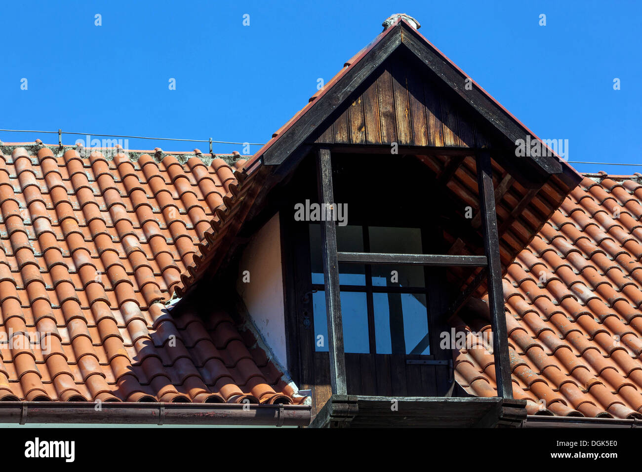 Rustically dormer roof, rural house Czech Republic Stock Photo
