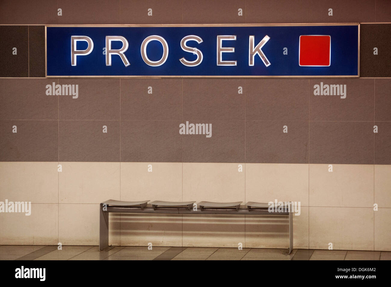 Metro station  Prosek Prague Czech Republic, Europe Stock Photo