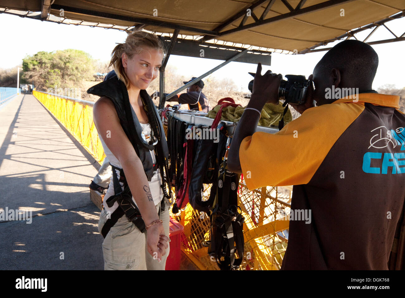 Bungee jump woman caucasian hi-res stock photography and images - Alamy