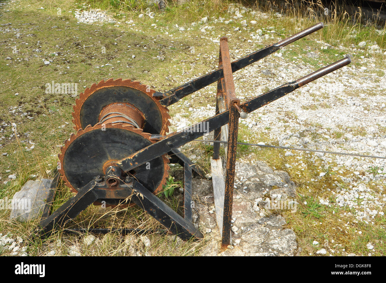 This is  a anchor gear used to pull up boats from the sea. Photo taken in Fårö Gotland Sweden. Stock Photo