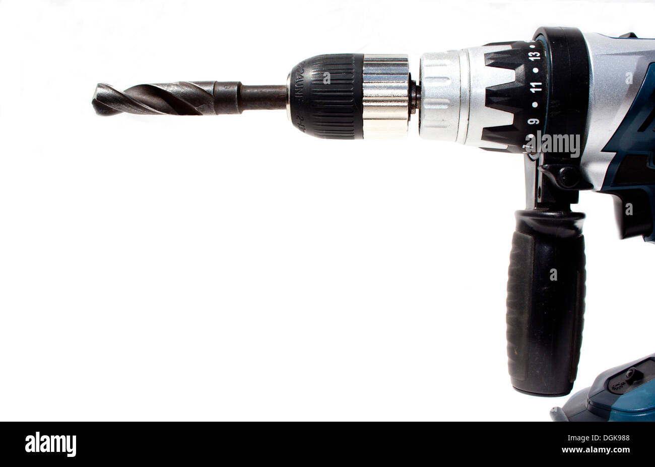 Isolated drill bit attachment on drilling machine chuck Stock Photo Alamy