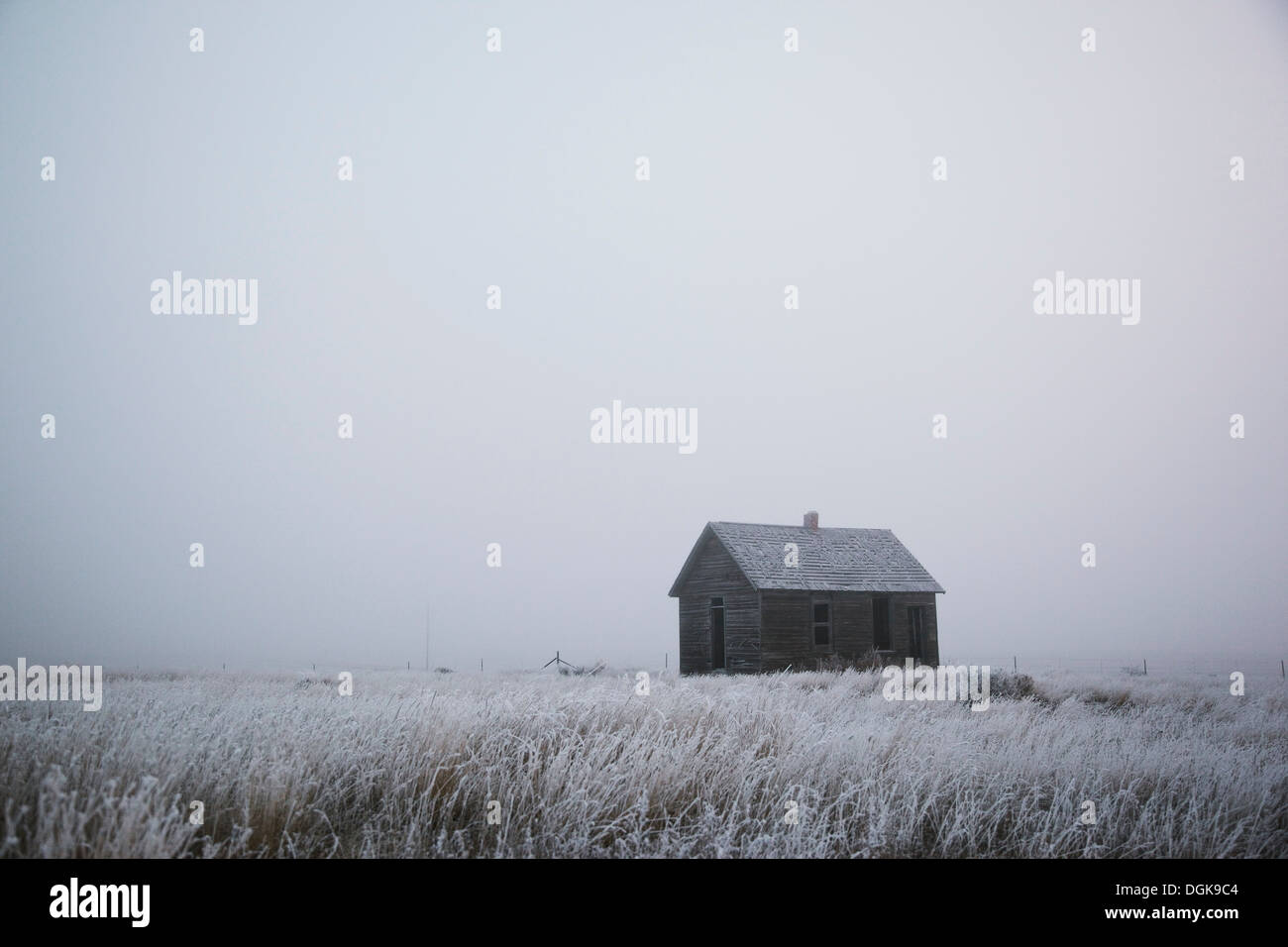 Abandoned house in middle of nowhere Stock Photo