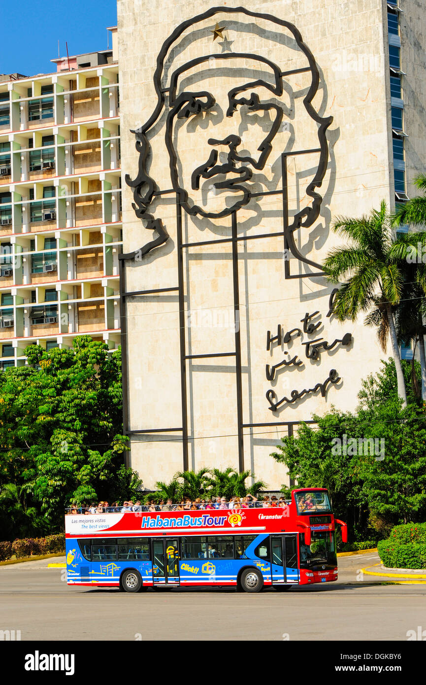 Cuba, Havana, Plaza de la Revolucion, Habana Bus Tour Stock Photo